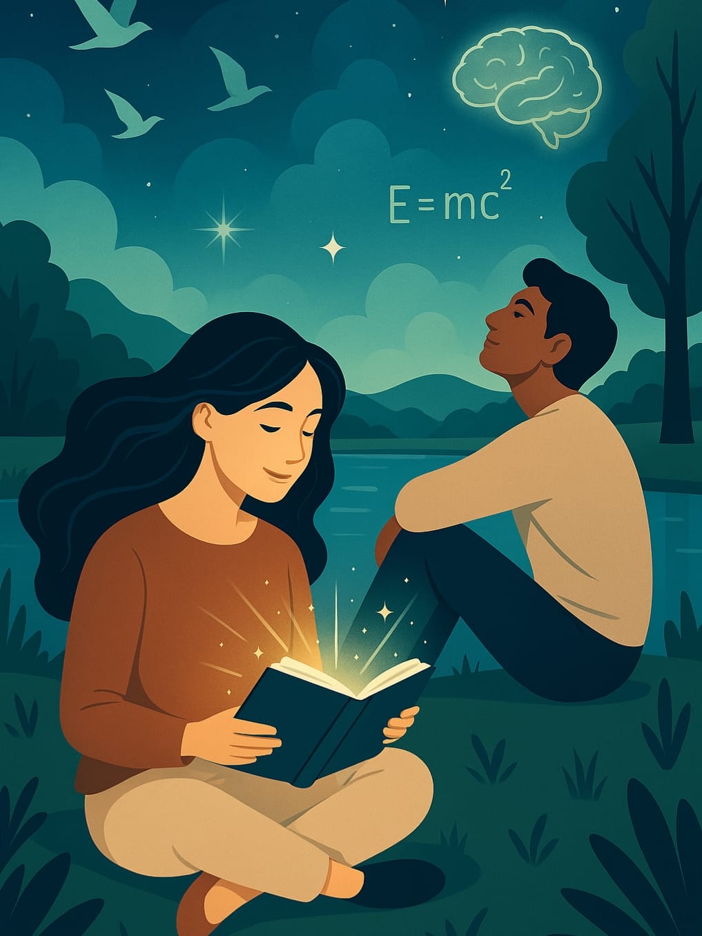 Illustration of peaceful learning